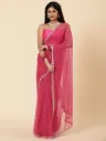 Vervee Couture Strawberry Pink Net Saree | Zulf