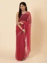 Vervee Couture Dark Pink  Net Saree |  Roza