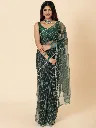 Vervee Couture Bottle Green Net Saree |  Roza