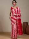 Vervee Couture Ruby Red Silk Blend Saree | Eka