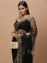 Vervee Couture black Net Saree | Ikrar