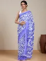 Vervee Couture Lavender Silk Blend Saree  Semi-stitched Blouse