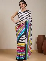 Vervee Couture Multicolour Silk Blend Saree  Semi-stitched Blouse