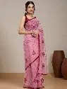 Vervee Couture Soft Pink Silk Blend Saree | Eka