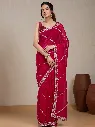 Vervee Couture Pink Silk Blend Saree | Eka