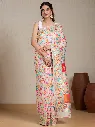 Vervee Couture Off-White Multicolour Floral Silk Blend Saree | Eka