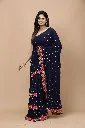 Vervee Couture Classic Navy Blue Georgette Saree | Zikr