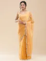 Vervee Couture Warm Mustard Yellow Organza Saree | Neerja