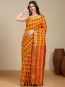 Vervee Couture Multicolour Checked Silk Saree with Semi-Stitched Blouse