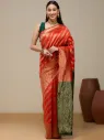 Vervee Couture Red Banarasi Silk Saree