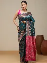 Vervee Couture Teal Green Banarasi Silk Saree
