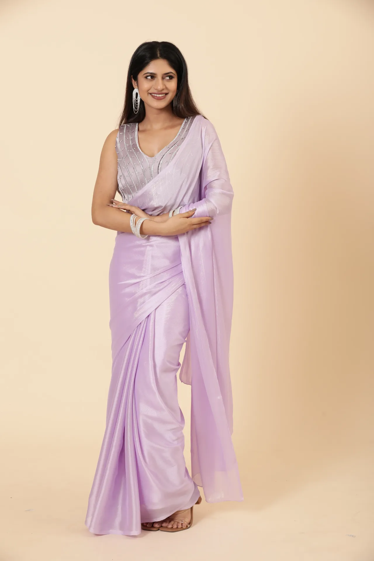 [VC26-AAKRITI-D100-38] Vervee Couture Lavender Designer Saree | Aakriti