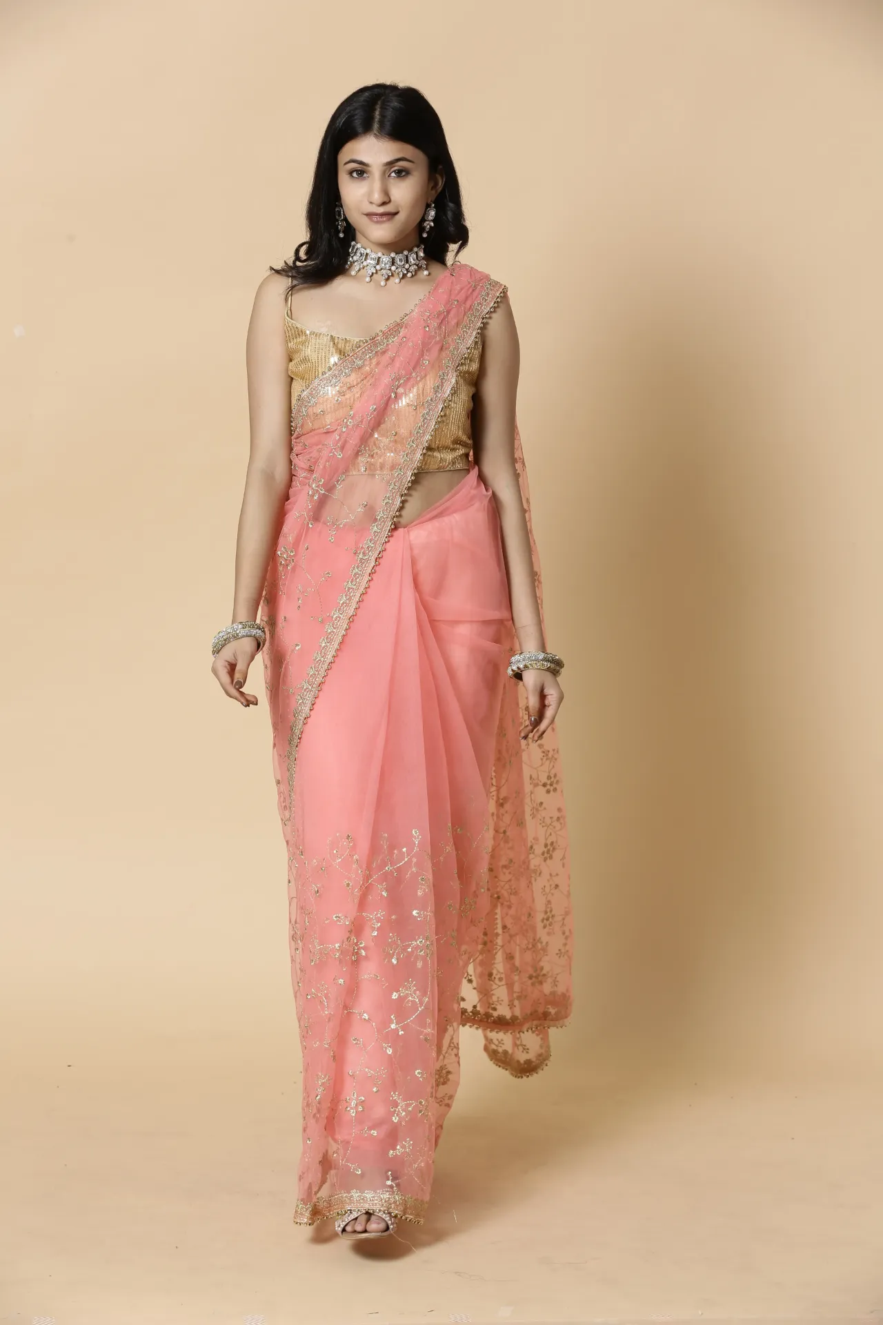 Vervee Couture Vibrant Hot Pink Designer Saree | Aakriti