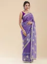Vervee Couture Deep Mauve Purple Net Saree | Kusum