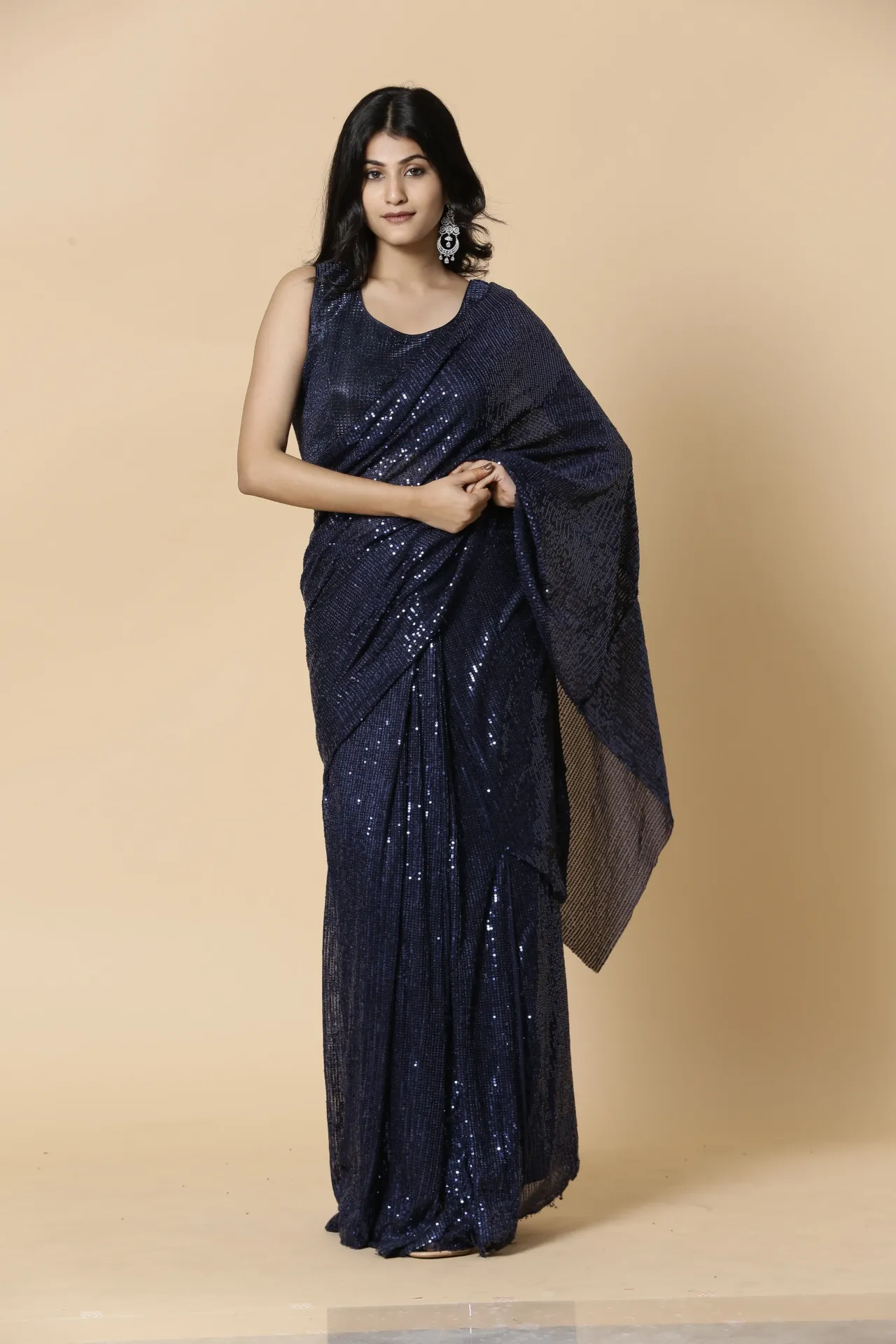 Vervee Couture Classic Navy Blue Designer Saree | Aakriti