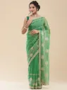 Vervee Couture Leaf Green Net Saree | Kusum