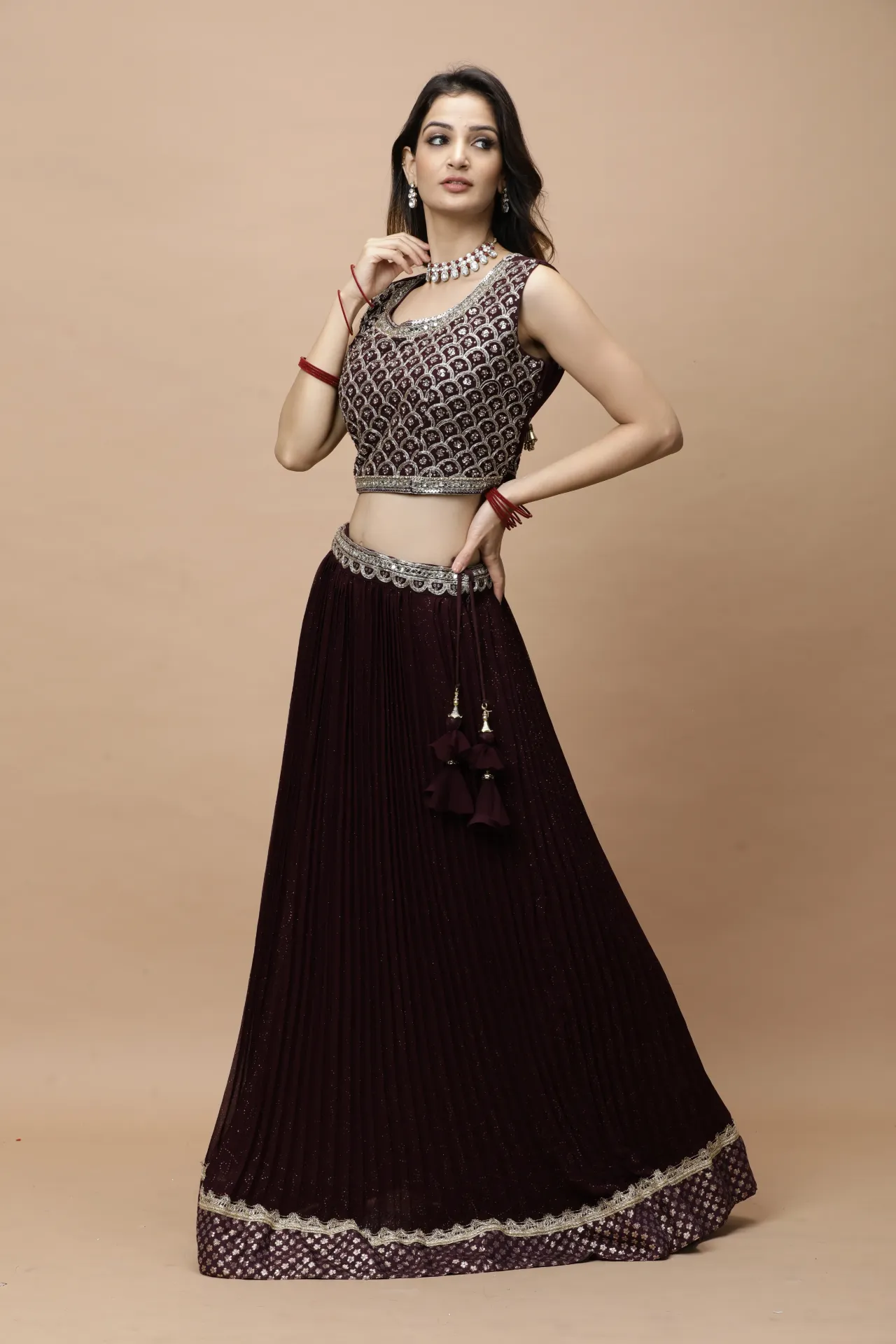 Vervee Couture Sky Blue Designer Lehenga