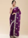Vervee Couture Purple Silk Blend Saree | Gulmar