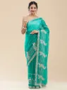 Vervee Couture Soft Sky Blue Poly Net Saree | Barhin