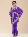 Vervee Couture Royal Purple Georgette Saree | Gulnar
