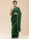 Vervee Couture Bottle Green Georgette Saree | Veer