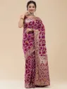 Vervee Couture Royal Plum Purple Brocade Saree | Nasir