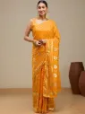 Vervee Couture Bright Orange Georgette Saree | Amrapatra