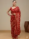 Vervee Couture Classic Red Georgette Saree | Visya