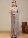 Vervee Couture Ash Grey Georgette Saree | Jiya