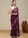 Vervee Couture Wine Maroon Georgette Saree | Jiya