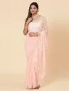 Vervee Couture Peach Georgette Saree | Evara
