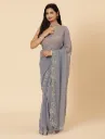 Vervee Couture Soft Stone Grey Georgette Saree | Kai