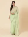 Vervee Couture Soft Pastel Green Georgette Saree | Kai