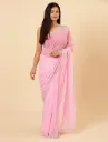 Vervee Couture Pastel Pink Georgette Saree | Inara