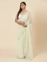 Vervee Couture Soft Pastel Green Georgette Saree | Khaza