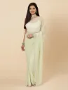 Vervee Couture Pastel Green Georgette Saree | Aira
